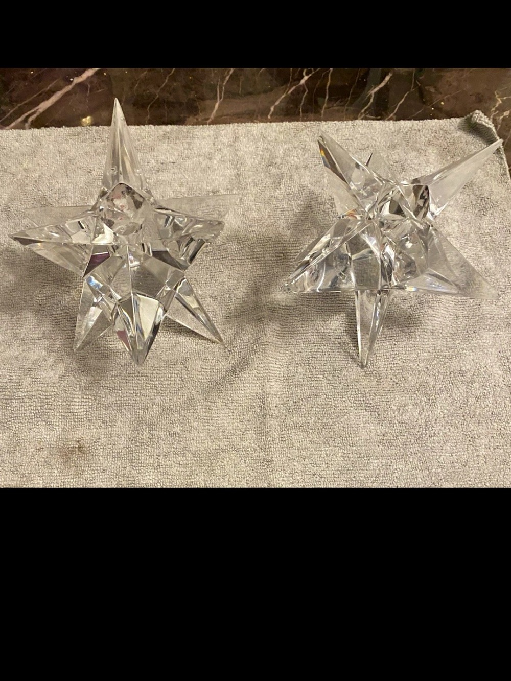Set of 2 Vintage Rosenthal crystal 9 point star candle holders